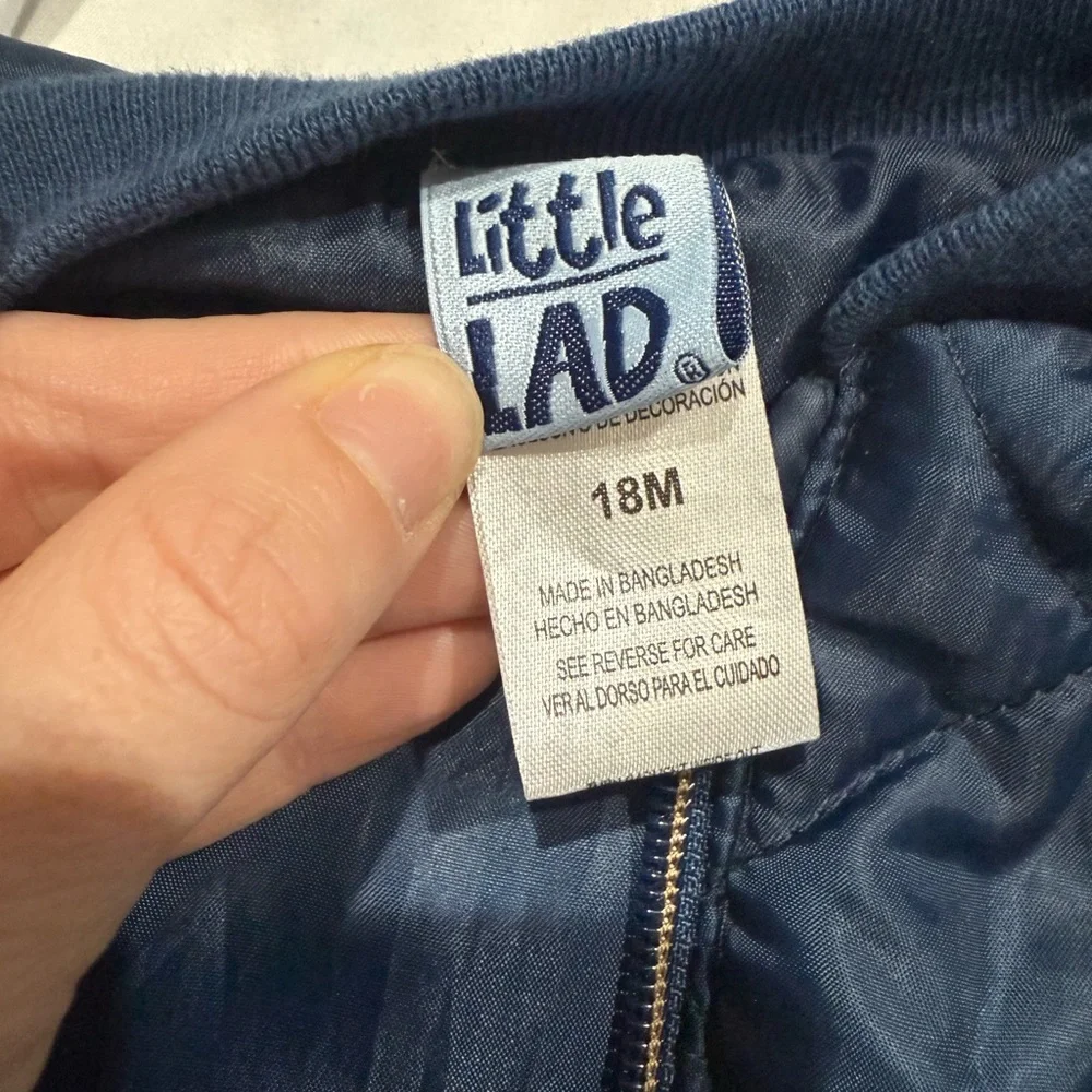🌸218 NWOT Little Lad Navy Quilted Puffer Vest 18M Toddler Boy Zip Cabincore